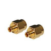 Conector coaxial electrónico, conector coaxial SMA RF macho recto chapado en oro para cables RG405 RG086