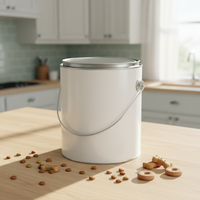 Conteneur en fer blanc hermétique de qualité alimentaire 178*200MM 20L pour l'emballage d'aliments pour animaux, de bonbons, de lait et de collations avec poignée
