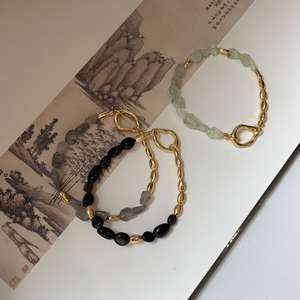 Bracciale di Lusso in Ottone Placcato Oro 18K con Cristalli Colorati e Perline Multicolore in <span class=keywords><strong>Ossidiana</strong></span>, <span class=keywords><strong>Gioielli</strong></span> da Donna all'Ingrosso - Product Image 4