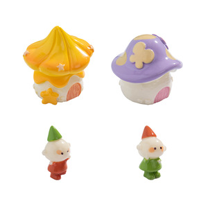 Casa de Hadas con Forma de Hongo, Adorno de Resina, 4 Piezas, Miniatura para Decoración de Escritorio, Sala de Estar - Product Image 1