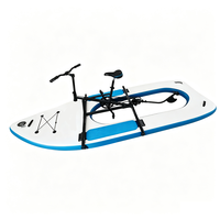 Vélo aquatique gonflable en PVC Drop Stitch, monoplace, stable, flottant, avec pédale intégrée à grande ouverture, pour divertissement en parc aquatique