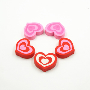 Pabrik pensil berbentuk hati, alat tulis sekolah penghapus dengan pola lucu untuk anak-anak - Product Image 3