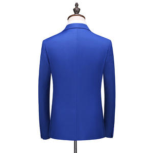 男性用プラスサイズ英国スリムフィット2ピースダブルブレスト無地スタンドカラースーツ新しいクロスボーダーファッション - Product Image 2