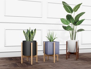 Support de plantes <span class=keywords><strong>en</strong></span> bois ajustable, bloc pour support de plantes Mid dessins, support pour <span class=keywords><strong>fleurs</strong></span> d'intérieur, réglable - Product Image 6