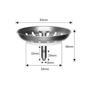 Bouchon d'évier de cuisine 83mm SS304 filtre de vidange d'évier Satin argent et doré bouchon de panier Anti-colmatage panier collecte des déchets boîte de panier - Product Image 2