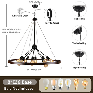 Minimalist Nordic Chandelier, Simple Dining Room Light, Walnut-Colored Eye-Friendly Bedroom Light - Product Image 6