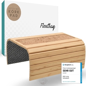 Bền vững tự nhiên lớn tre linh hoạt ghế tay vịn tổ chức với chống trượt nút chai Pad ghế cánh tay bảng ghế khay - Product Image 1