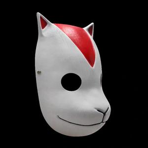 Hojas de madera de Halloween, anime de zorro oscuro, disfraz de gato <span class=keywords><strong>mapache</strong></span> de fuego, accesorios de cosplay, máscara de resina - Product Image 3