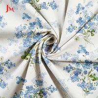 Tela de Muselina de Algodón Orgánico 100% Peinado de Alta Calidad, Estampado Digital Floral para Ropa