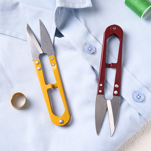 U Shaped Embroidery <b>Scissors</b> Mini <b>Sewing</b> Clothing Cross Stitch Thread Cutter Durable Home Use Random Color - Product Image 2