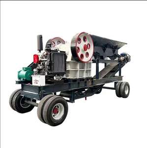 Concasseur à mâchoires mobile le plus vendu en Chine, prix d'usine, moteur AC, crible vibrant pour minerai d'or et pierre de rivière, capacité max. 15-20t/h - Product Image 1