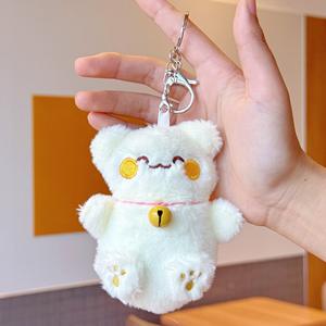2025 nouveau dessin animé mignon jouet poupée petit chat sac suspendu décoration poupée cadeau en gros en peluche chat chanceux porte-clés prêt à expédier - Product Image 6