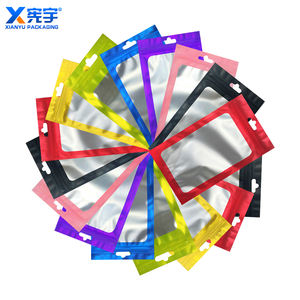 Tas paket pelangi holografik merah muda kustom ritsleting perhiasan tas Mylar plastik tahan air dapat ditutup kembali - Product Image 3