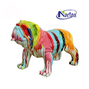 Basit yaratıcı renk yaşam boyutu fiberglas fransız Bulldog reçine köpek heykeli heykel gerçekçi - Product Image 4
