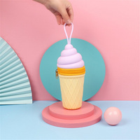 Crème glacée Silicone crayon stylo étui titulaire pochette sac organisateur