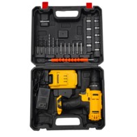 Kit combiné d'outils électriques de bricolage sans fil 21V perceuse sans fil avec batterie rechargeable, y compris tournevis électriques