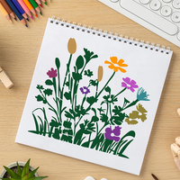Pochoirs de fleurs sauvages pour la peinture, modèles floraux et botaniques réutilisables en plastique pour murs, bois, meubles, tissus, décoration intérieure DIY