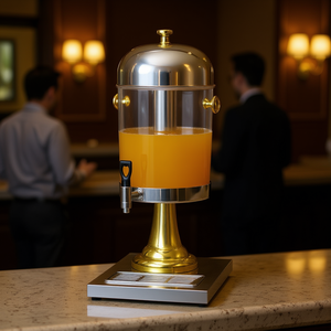 Dispensador de Bebidas de Plástico Moderno Db de 3L con Refrigeración por Hielo, Grado Comercial, Forma Redonda, Acabado Dorado - Product Image 2