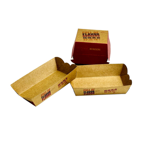 Plateau en papier kraft noir jetable personnalisé en gros pour hot-dogs, frites, sushis, aliments en conserve pour petites portions et <span class=keywords><strong>repas</strong></span> - Product Image 6