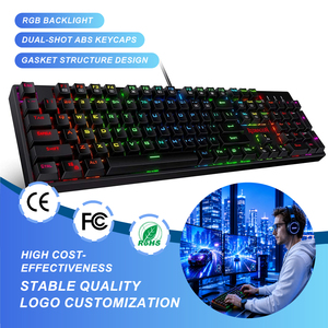 Teclado Mecánico para Juegos RGB de 104 Teclas, Cableado USB, Anti-Ghosting, Interruptor Rojo, Tamaño Completo para PC, Esports, Compras al por Mayor - Product Image 1