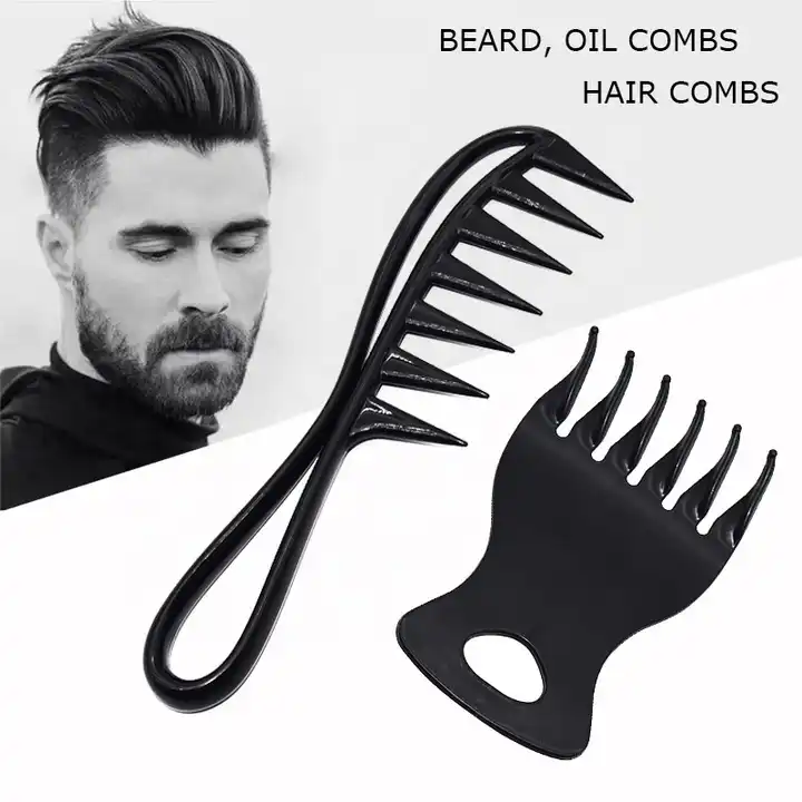 Acheter Peigne à cheveux pour hommes, coiffure professionnelle, barbier,  brosse à dents larges, peignes pour hommes, salon de coiffure