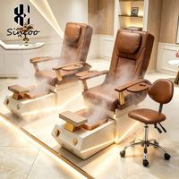 Fauteuil de pédicure électrique réglable de style européen moderne pour salon de beauté, avec spa pour les pieds à jets et massage corporel complet