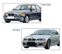 Nouveau Kit Carrosserie Sport E46-M3 1997-2005 Pare-chocs Avant/Arrière, Grille Centrale et Phares Antibrouillard Plug and Play, Vente Chaude