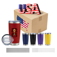 Tasses à café de voyage isothermes à double paroi de 20 oz, revêtement poudré, gobelet en acier inoxydable pour gravure laser