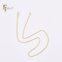 Bijoux de mode FJ Fallon, bague classique Rolo Belcher, chaîne à maillons plaquée or 14 carats, base en laiton