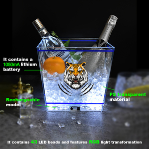 Hộp đêm KTV màu sắc thay đổi 10L vuông dẫn sáng xô nước giải khát bồn Portab không thấm nước có thể sạc lại dẫn Xô đá - Product Image 3