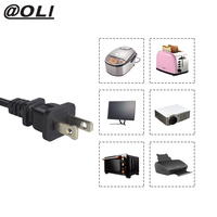 2-poliges flaches Stromkabel UL zum abisolier ten US-Stecker-Netz kabel für Laptop-DVD-Player-Gerät