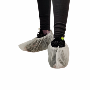 כיסויי נעליים חד פעמיים ידידותיים לסביבה ללא החלקה אטומים בפני אבק מגן לבן PP כפול אלסטי כיסויי נעליים לא ארוגים - Product Image 2