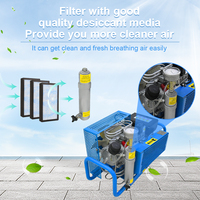 TUDIVING OEM 100L PM ventilateur haute efficacité refroidissement quatre cylindres sécurité 4500psi 300bar PCP plongée sous-marine compresseur d'air respiratoire