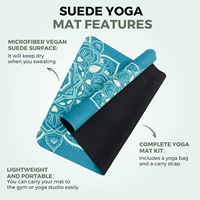 Tapis de yoga en caoutchouc antidérapant en daim 1,5-5 mm 183 cm résistant à l'eau, design rectangulaire pour le yoga et les exercices au sol de Pilates