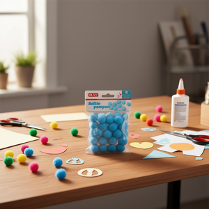 Palline Pom Pom Ilan 2Cm Blu, Forniture per Artigianato e Decorazioni Fai-da-Te - Product Image 3