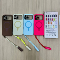 Nouvelle coque de téléphone magnétique en silicone avec protection d'objectif et dragonne pour iPhone 18 Pro Max 17, antichoc, colorée, avec boîte d'emballage