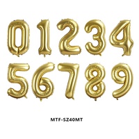 Vente en gros de ballons en feuille d'aluminium de 40 pouces pour la décoration de fêtes, jouets pour enfants, ballons numérotés pour mariage, ballon bleu
