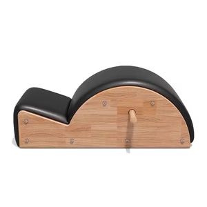 Baril correcteur <span class=keywords><strong>de</strong></span> colonne vertébrale en bois massif professionnel pour Pilates - Revêtement en microfibre et rembourrage en éponge haute densité pour le fitness du tronc - Product Image 2