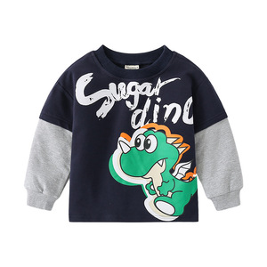 Children's Long-Sleeved Pullovers Small Medium-Sized Boys' Sweatshirts Printed Cartoon <strong>Dinosaur</strong> <strong>Top</strong> for Spring Autumn Shirts - Product Image 2