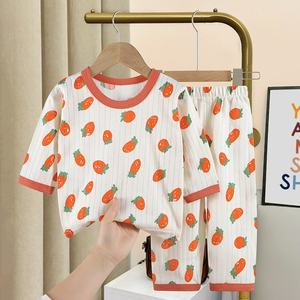 Nouveauté été Vêtements d'intérieur pour enfants Garçons et Filles, Ensemble en coton côtelé coréen léger et respirant, Pyjama bébé fin - Product Image 4
