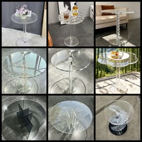 Table d'appoint transparente pour canapé, table ronde moderne minimaliste, petite table basse en acrylique moderne pour salon
