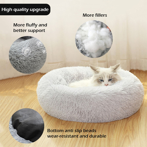 UK <strong>Warehouse</strong> Faux Fur Washable Soft Donut Pet Dog <strong>Cat</strong> <strong>Bed</strong> for Large Dog Warm Customized Calming Fluffy Round Plush Pet <strong>Bed</strong> - Product Image 4
