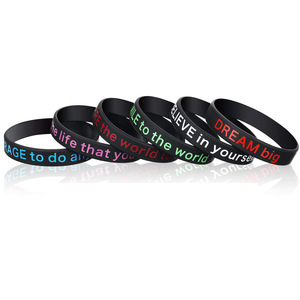 Pulseras de Silicona con Diseño Geométrico Inspirador Dream Big, Paquete de 6, Resistentes al Agua, Motivacionales, Decorativas - Product Image 1