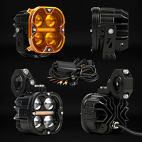 Phare LED Moto Super Lumineux Jaune Faisceau Haut/Bas 120W 3 Pouces pour Moto Tout-Terrain, Feu Auxiliaire Antibrouillard pour GN125 GSX250 R 1300 GS RS