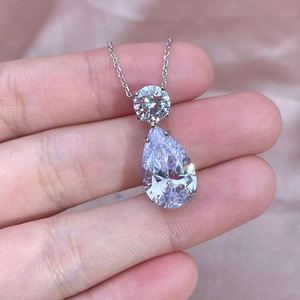 Collier pendentif Dylam Luxurious Fine Jewelry pour femmes, plaqué rhodium, argent sterling 925, cercle en forme de larme, zircone cubique 5A CZ - Product Image 4