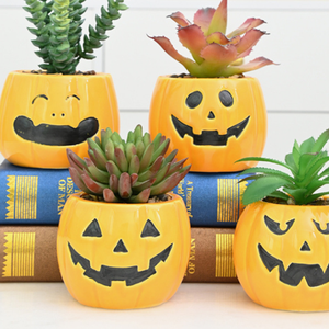 กระถางต้นไม้เซรามิกดีไซน์เองลายแมวดำ<span class=keywords><strong>ผี</strong></span>ฟักทองน่ารักสำหรับปลูกต้นไม้ขนาดเล็กในวันฮาโลวีน - Product Image 1
