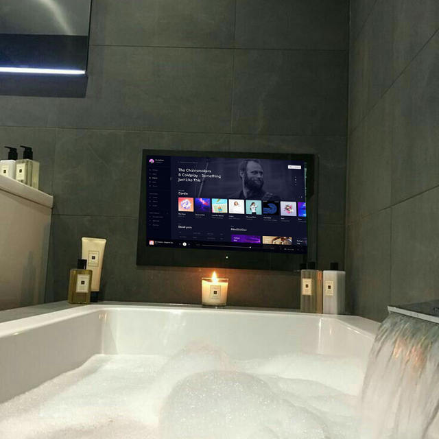 HOT Hospitality/Hotel/Salon  SizeDigital Signage Waterproof Display Lighted Waterproof Bathroom Smart Mirror TV with Light WT-55