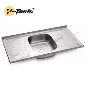 Évier de lavage d'évier de cuisine commercial YK-1050F avec l'évier de lavage moderne d'acier inoxydable d'égouttoir - Product Image 1