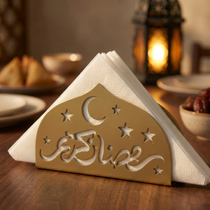 Support de serviettes en métal de qualité supérieure pour le Ramadan, décoratif, pour table, distributeur de serviettes islamique en forme de croissant et d'étoile pour la salle à manger - Product Image 4
