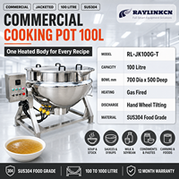 Usine Alimentaire Cuve à Double Paroi Compacte 100L Chauffage au Gaz SUS304 Basculement Manuel Agitateur Racleur OEM Fusion